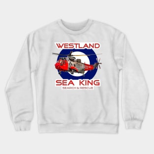 Westland Sea King Search and rescue helicopter of the Royal Navy  in RAF rounde Crewneck Sweatshirt